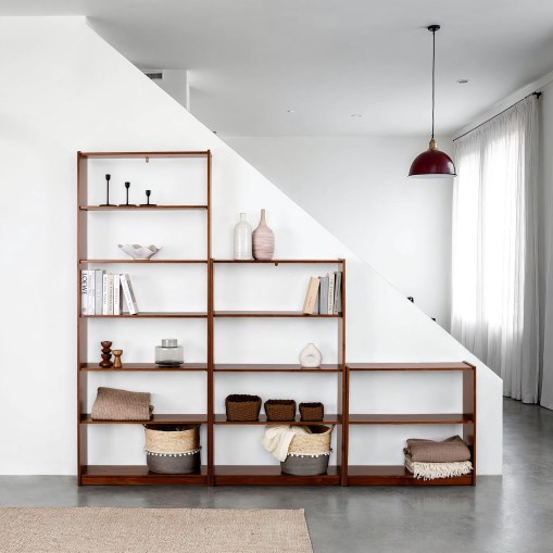 Regalset MELLY 3-teilig aus Massivholz – Kastanie farben online kaufen | IDIMEX