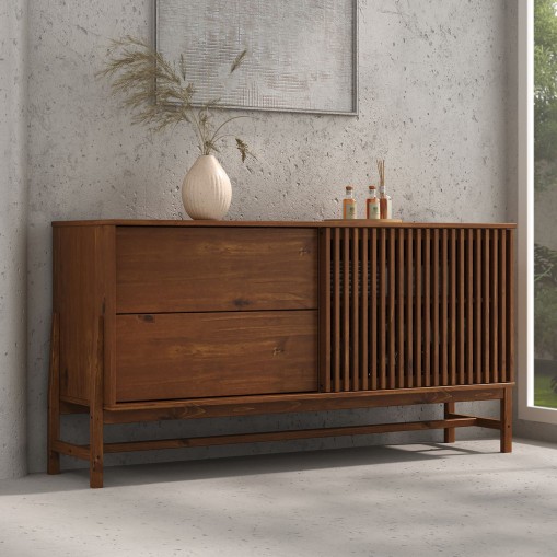 Sideboard ADAMO 145 cm aus Massivholz – Kastanie Finish online kaufen | IDIMEX