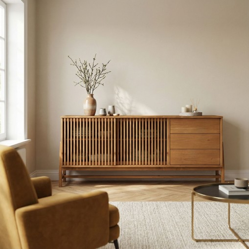 Sideboard ADAMO 175 cm aus Massivholz – Eiche Finish online kaufen | IDIMEX