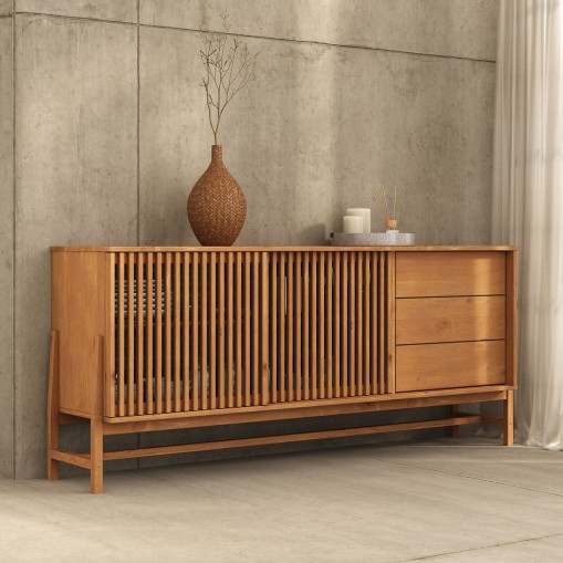 Sideboard ADAMO 175 cm aus Massivholz – Eiche Finish online kaufen | IDIMEX