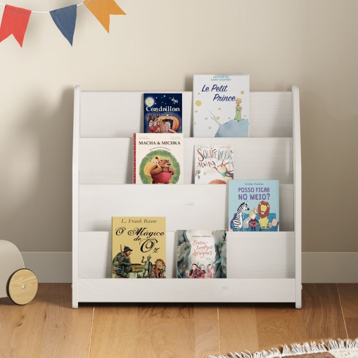 Montessori Bücherregal BRUNO aus Massivholz – Weiß online kaufen | IDIMEX