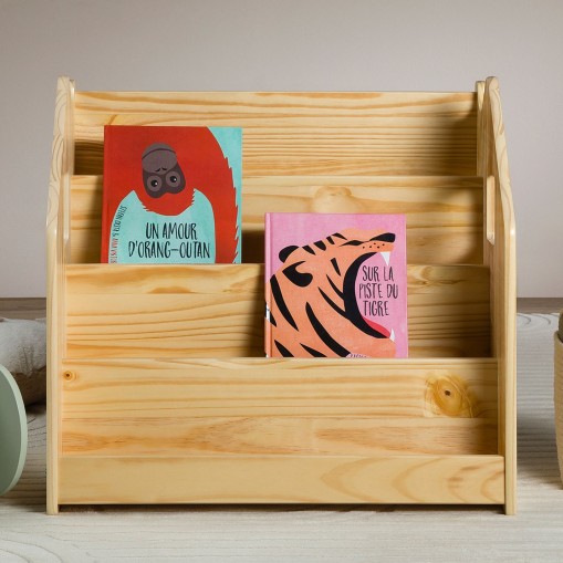 Montessori Bücherregal BRUNO aus Massivholz – Natur online kaufen | IDIMEX