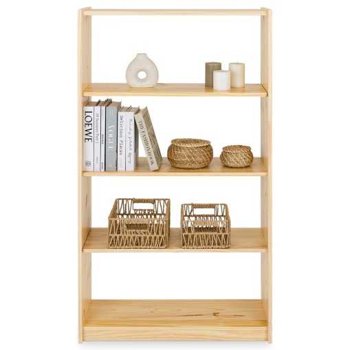 Regal mit 5 Böden aus Massivholz - Natur online kaufen | IDIMEX