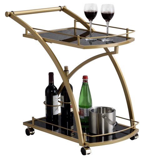 Servierwagen EVO in gold mit schwarzem Glas online kaufen | IDIMEX